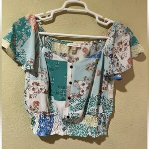 Monteau Los Angeles Green Teal Patchwork